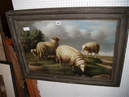 Oil on canvas, sheep
